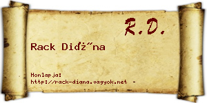 Rack Diána névjegykártya